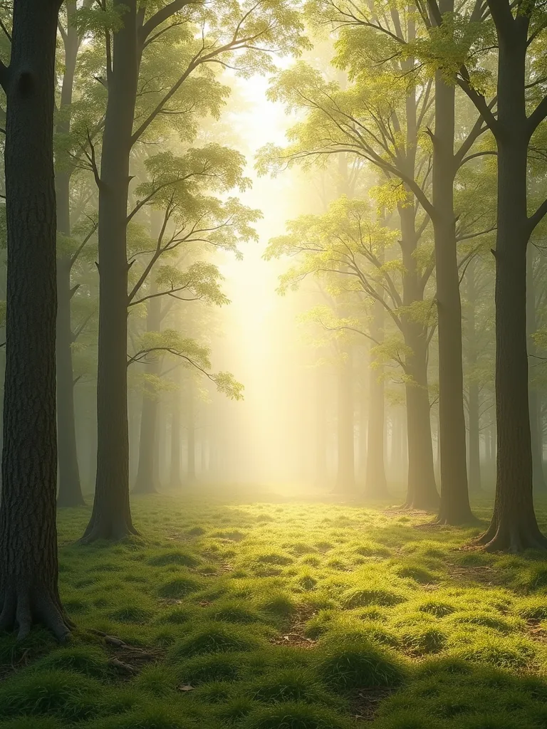 Clariana serena entre arbres amb llum daurada, un espai de natura per meditar